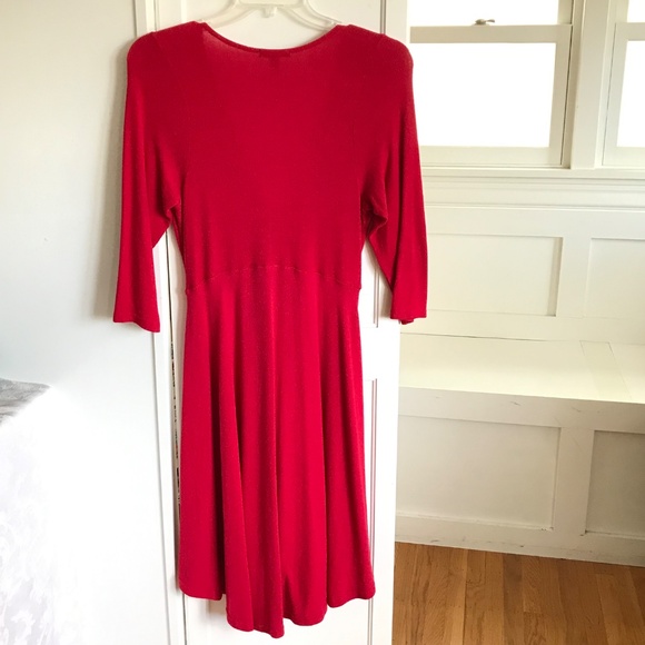TORRID Red Dress Surplice Neck Faux Wrap Knit Midi Women’s Size Large - 12 - Picture 7 of 16